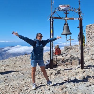 arrivée en haut de l'un des plus beau sommer de Crète
