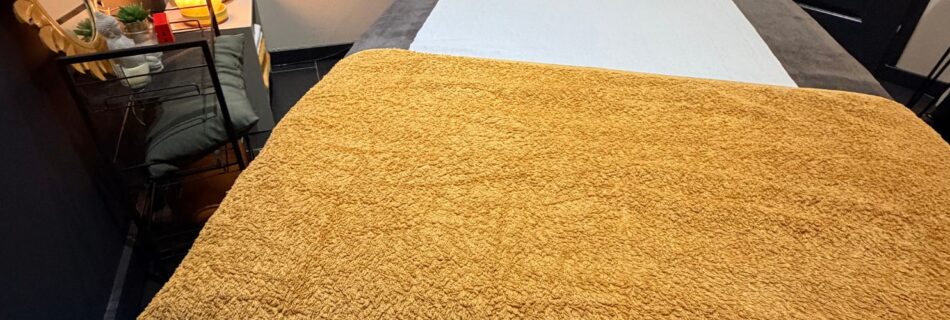 Table de massage en gros plan