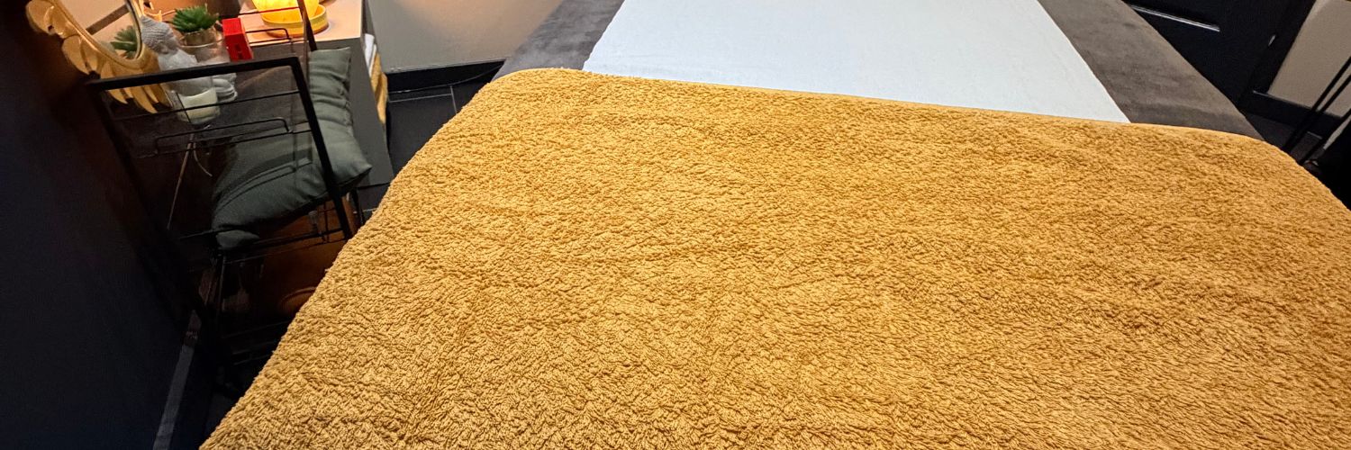 Table de massage en gros plan